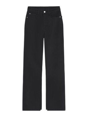 NWT WeWoreWhat Black Straight Leg Jeans with Slit, Trendy Mom Slit Straight Jean